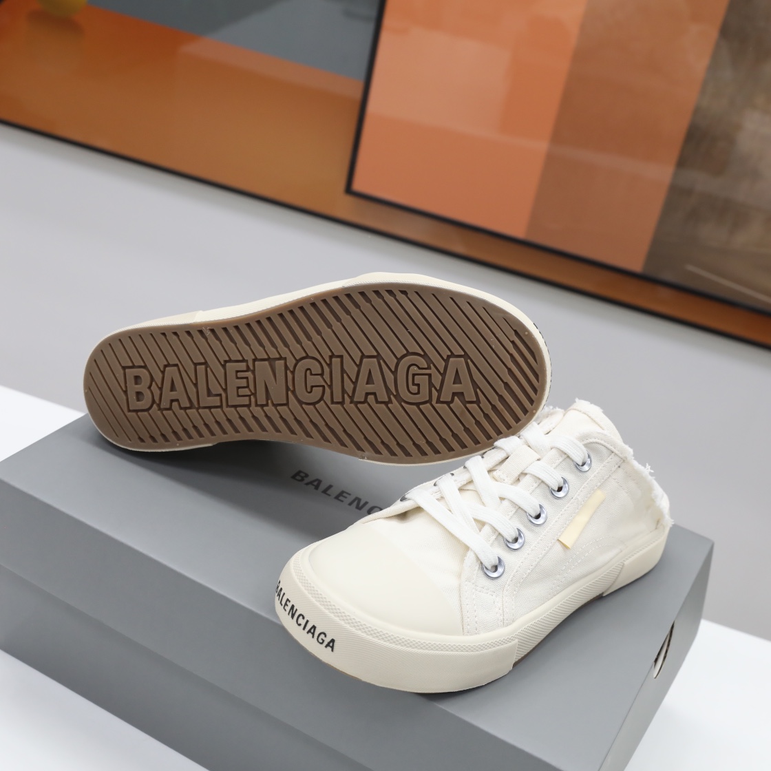Balenciaga Men's Paris Sneaker Mule In White - DopestKickz