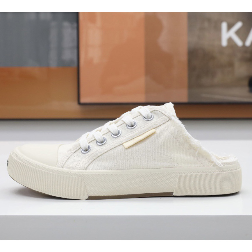 Balenciaga Men's Paris Sneaker Mule In White - DopestKickz