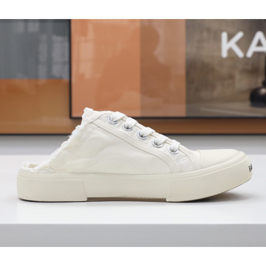 Balenciaga Men's Paris Sneaker Mule In White - DopestKickz