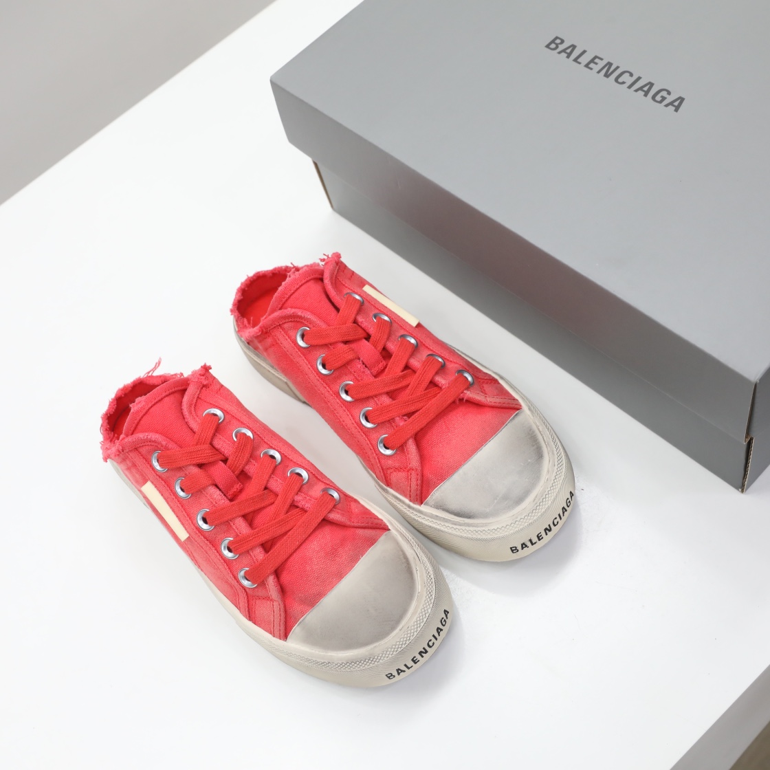 Balenciaga Men's Paris Sneaker Mule In Red - DopestKickz