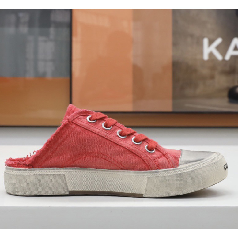 Balenciaga Men's Paris Sneaker Mule In Red - DopestKickz