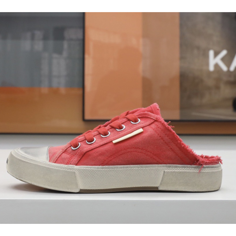 Balenciaga Men's Paris Sneaker Mule In Red - DopestKickz