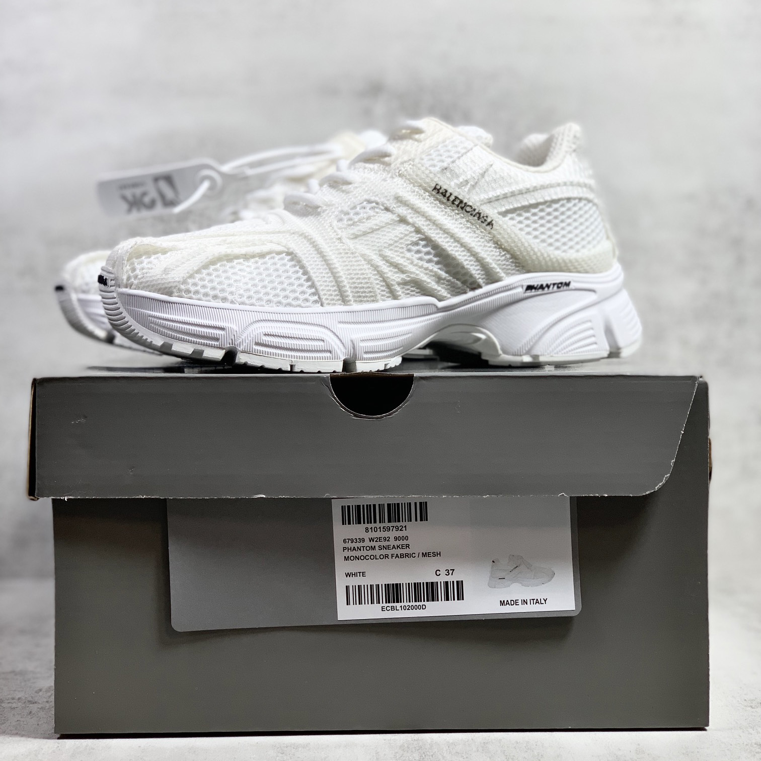Balenciaga Men's Phantom Sneaker Washed In White - DopestKickz