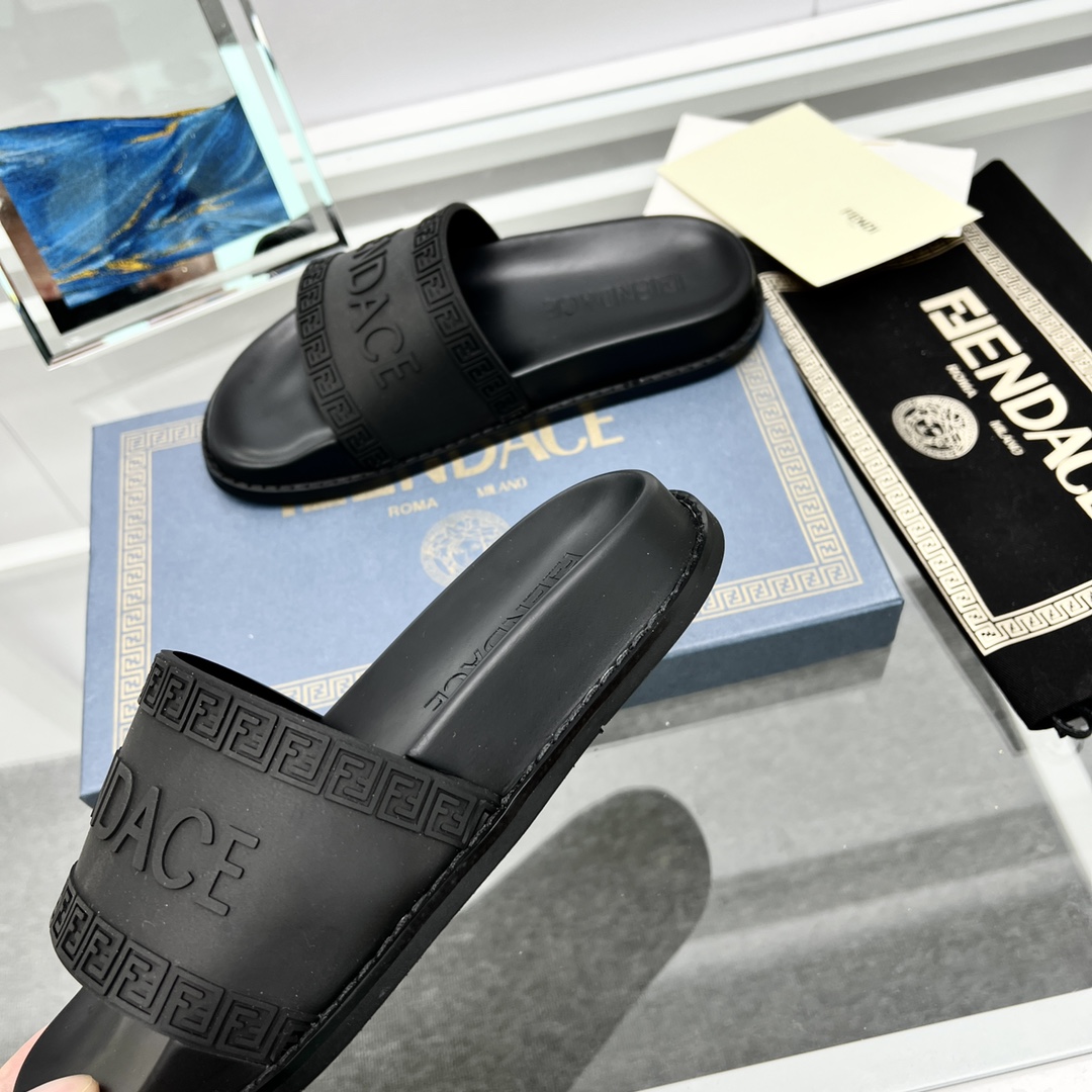 Versace x Fendi Fendace Logo  Sliders - DopestKickz