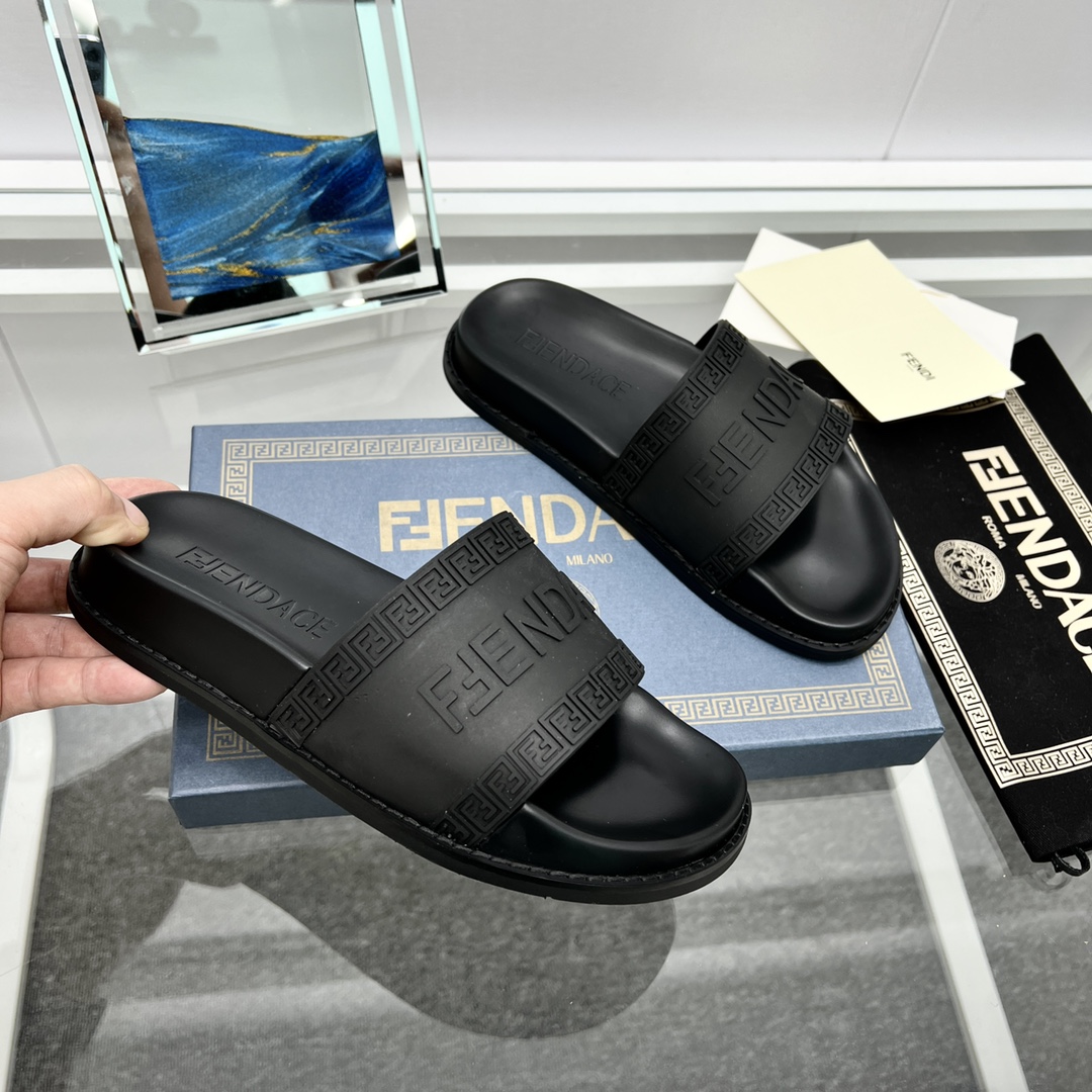 Versace x Fendi Fendace Logo  Sliders - DopestKickz