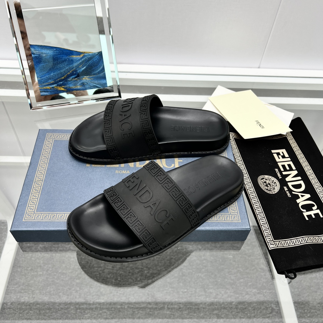 Versace x Fendi Fendace Logo  Sliders - DopestKickz