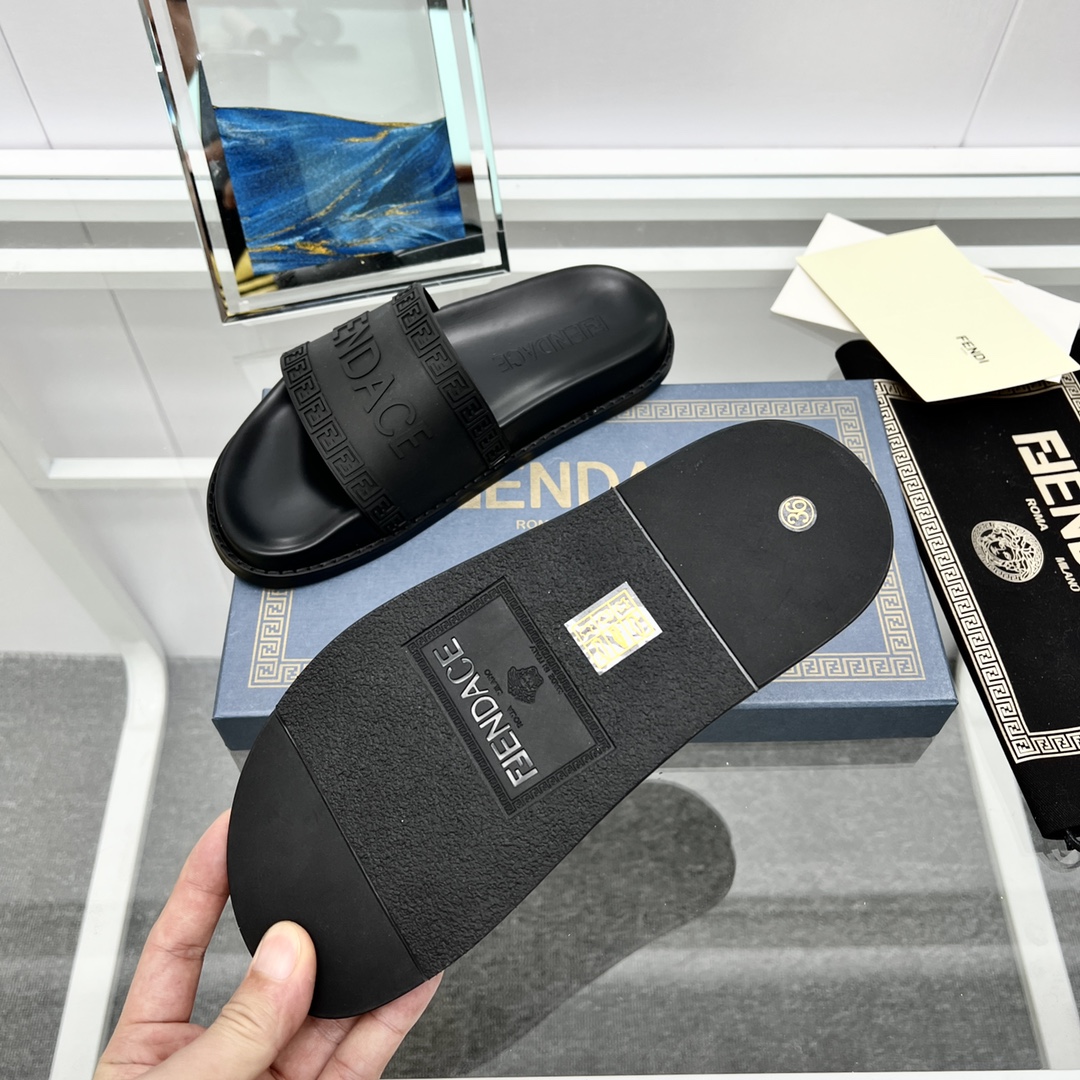 Versace x Fendi Fendace Logo  Sliders - DopestKickz