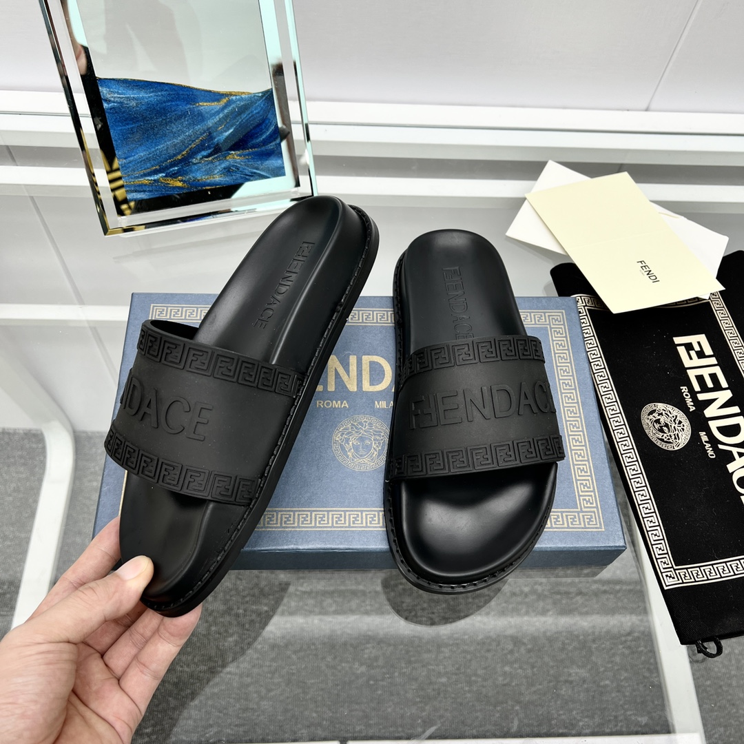 Versace x Fendi Fendace Logo  Sliders - DopestKickz