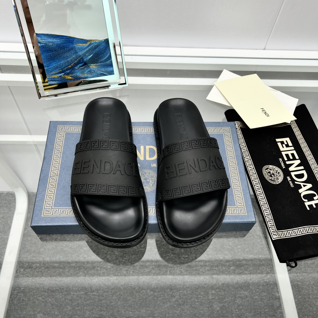 Versace x Fendi Fendace Logo  Sliders - DopestKickz