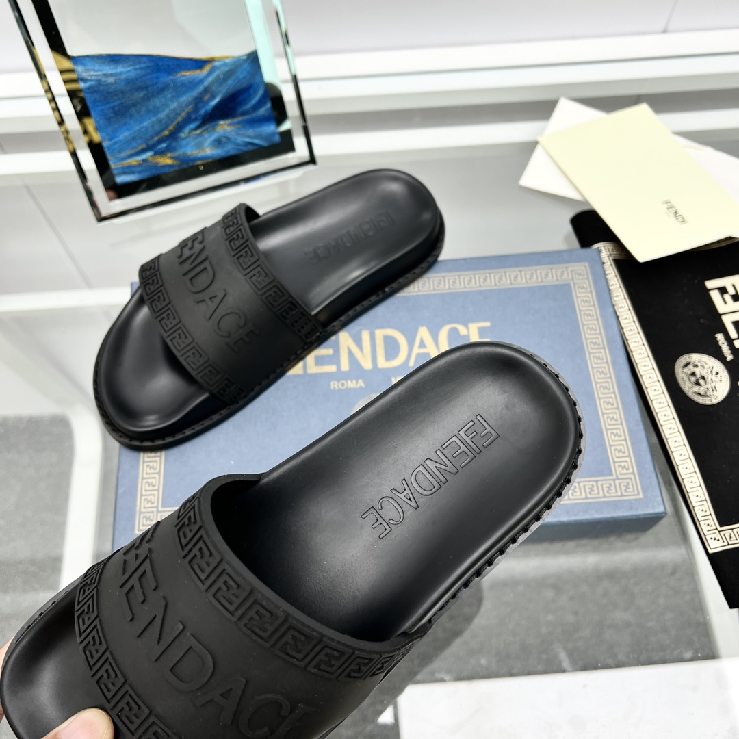 Versace x Fendi Fendace Logo  Sliders - DopestKickz