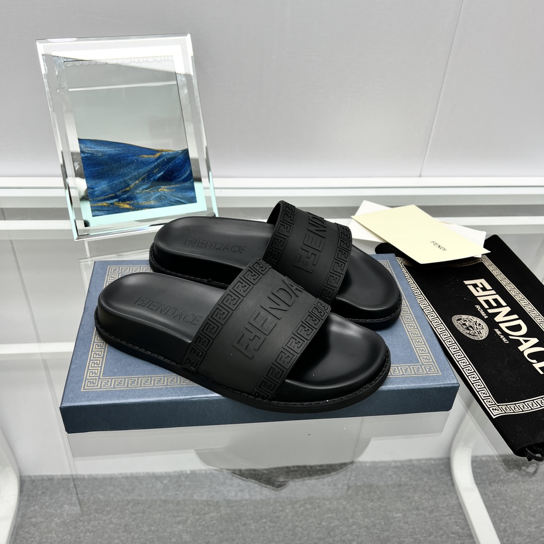 Versace x Fendi Fendace Logo  Sliders - DopestKickz