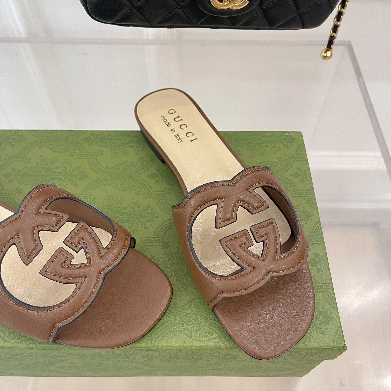 Gucci Women's Interlocking G Cut-Out Slide Sandal - DopestKickz