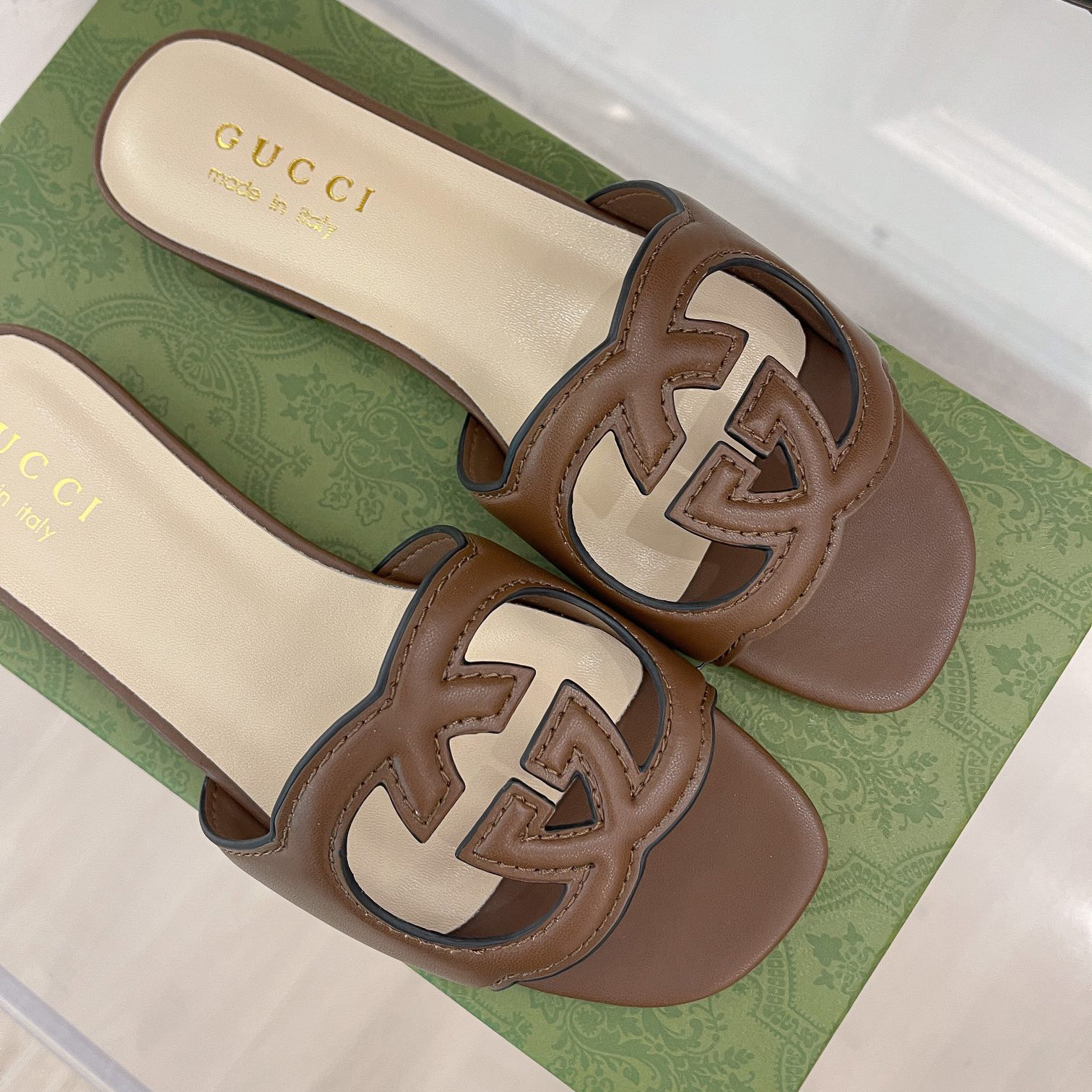Gucci Women's Interlocking G Cut-Out Slide Sandal - DopestKickz