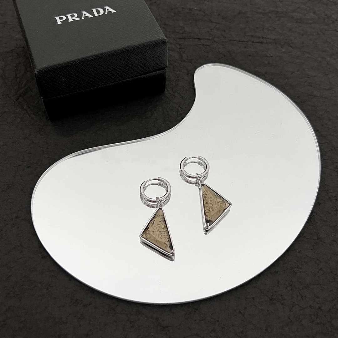Prada Stone Jewels Pendant Earring - DopestKickz