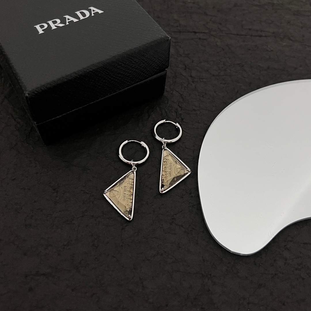 Prada Stone Jewels Pendant Earring - DopestKickz