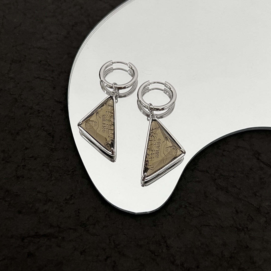 Prada Stone Jewels Pendant Earring - DopestKickz