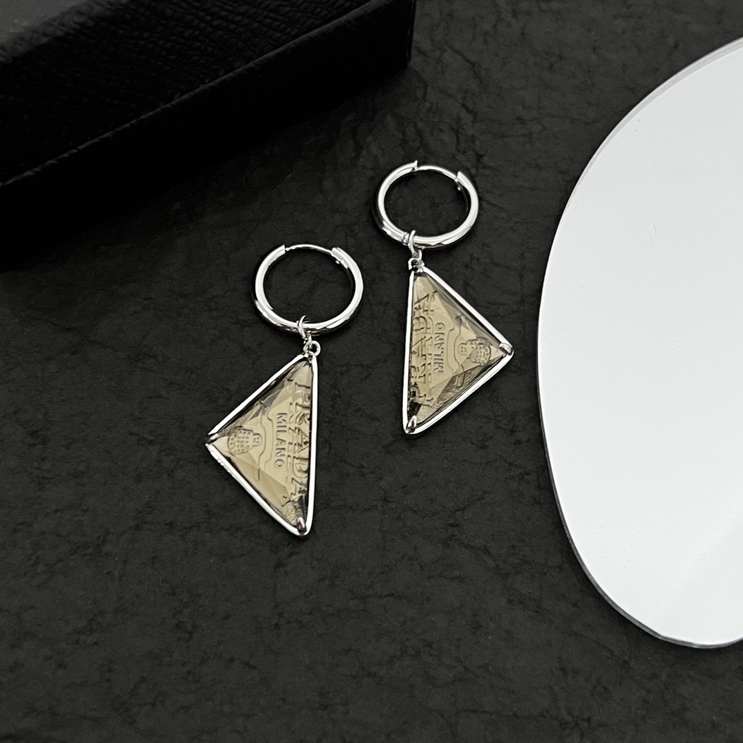 Prada Stone Jewels Pendant Earring - DopestKickz