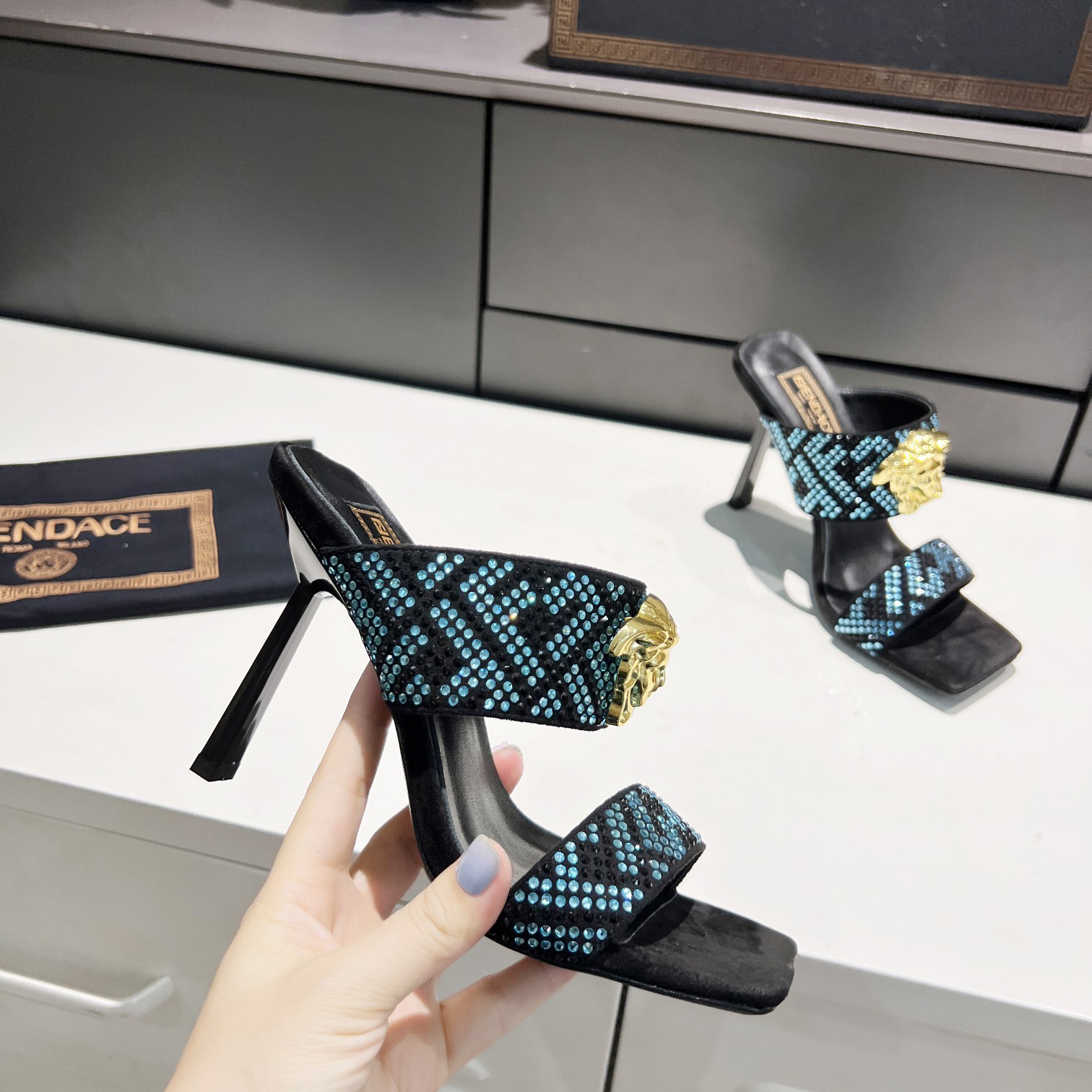 Versace Fendace  FF Jacquard Mules - DopestKickz