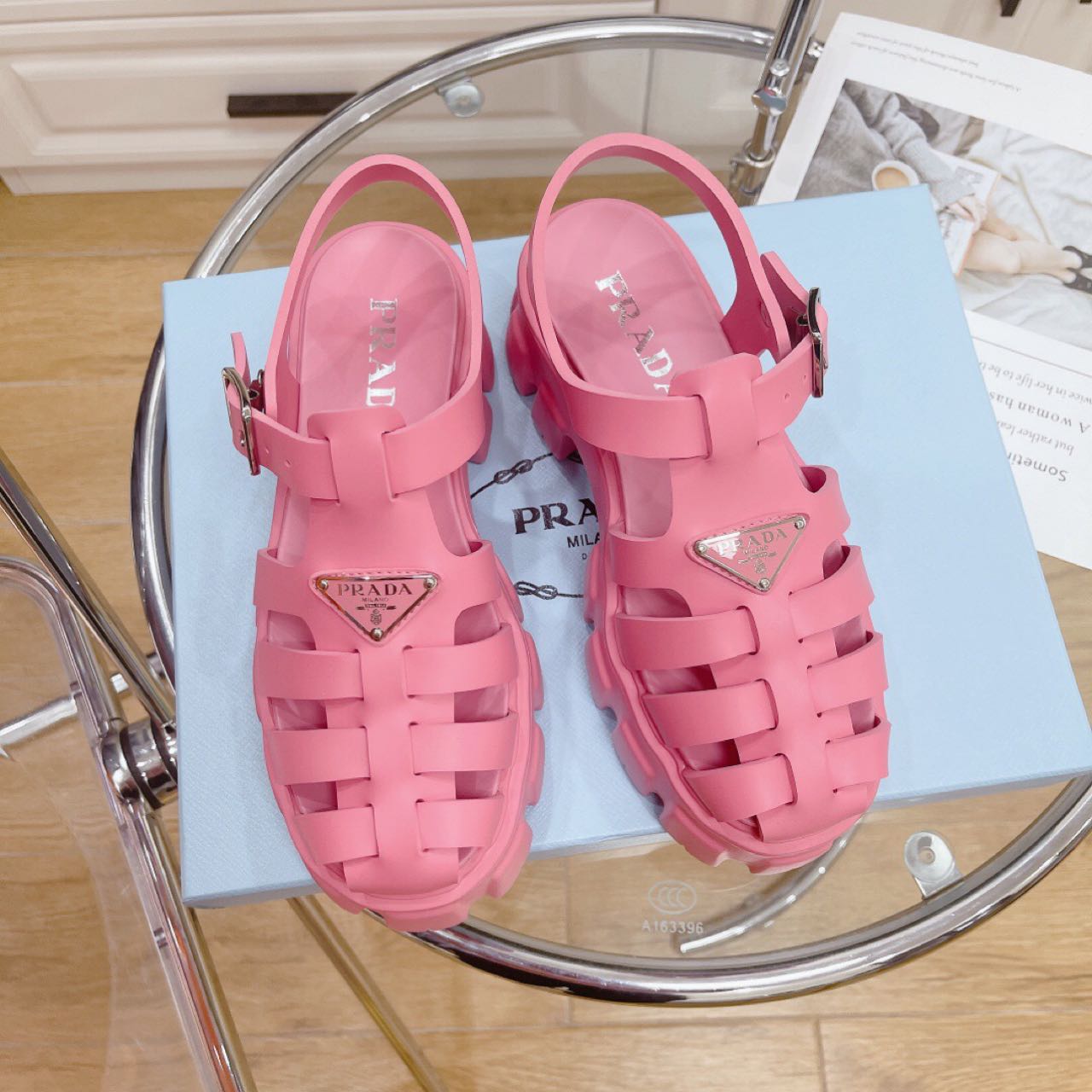 Prada Foam Rubber Sandals In Begonia Pink - DopestKickz