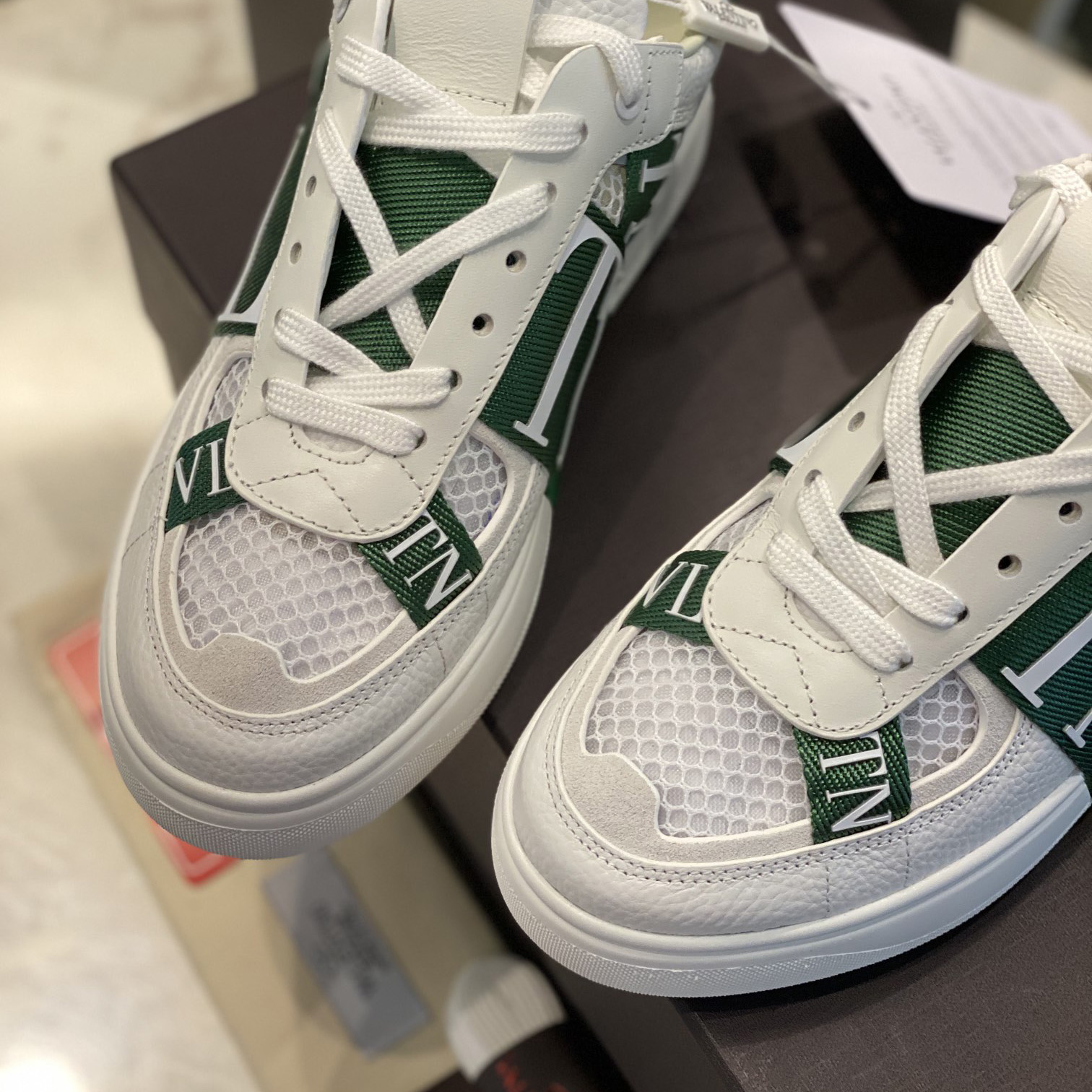 Valenti  VL7N Low-Top Sneakers In Calfskin And Mesh Fabric With Bands - DopestKickz
