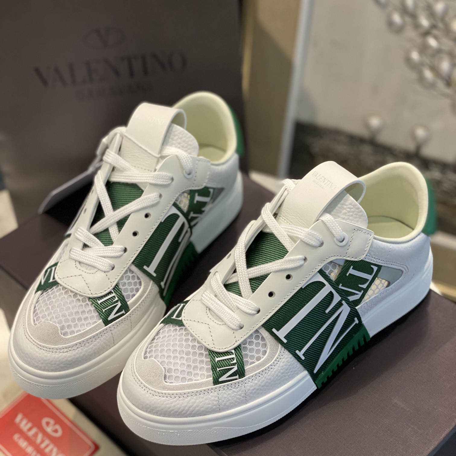 Valenti  VL7N Low-Top Sneakers In Calfskin And Mesh Fabric With Bands - DopestKickz