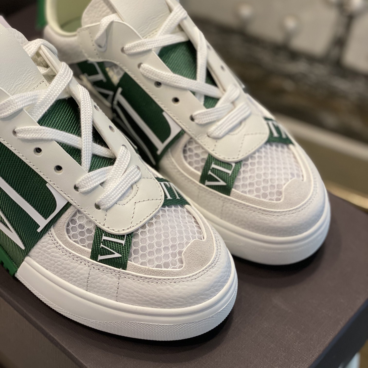 Valenti  VL7N Low-Top Sneakers In Calfskin And Mesh Fabric With Bands - DopestKickz