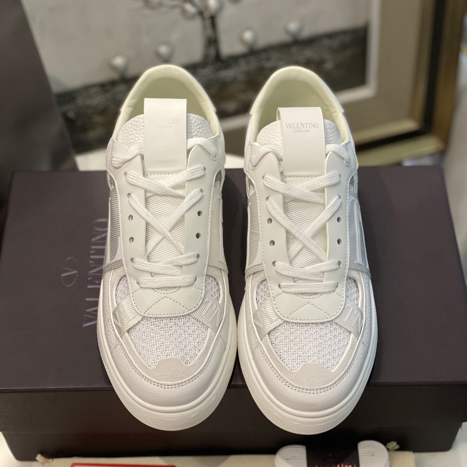 Valenti VL7N Low-Top Sneakers In Calfskin And Mesh Fabric With Bands - DopestKickz