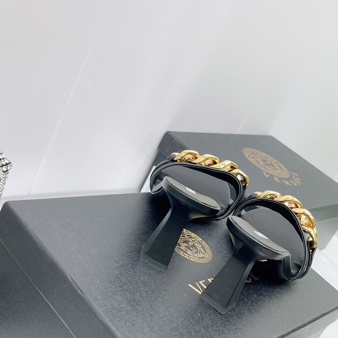 Versace Chain Mid-Heel Sandals— Heel height：70mm - DopestKickz