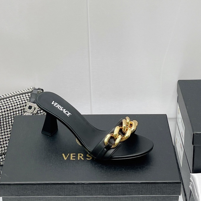Versace Chain Mid-Heel Sandals— Heel height：70mm - DopestKickz