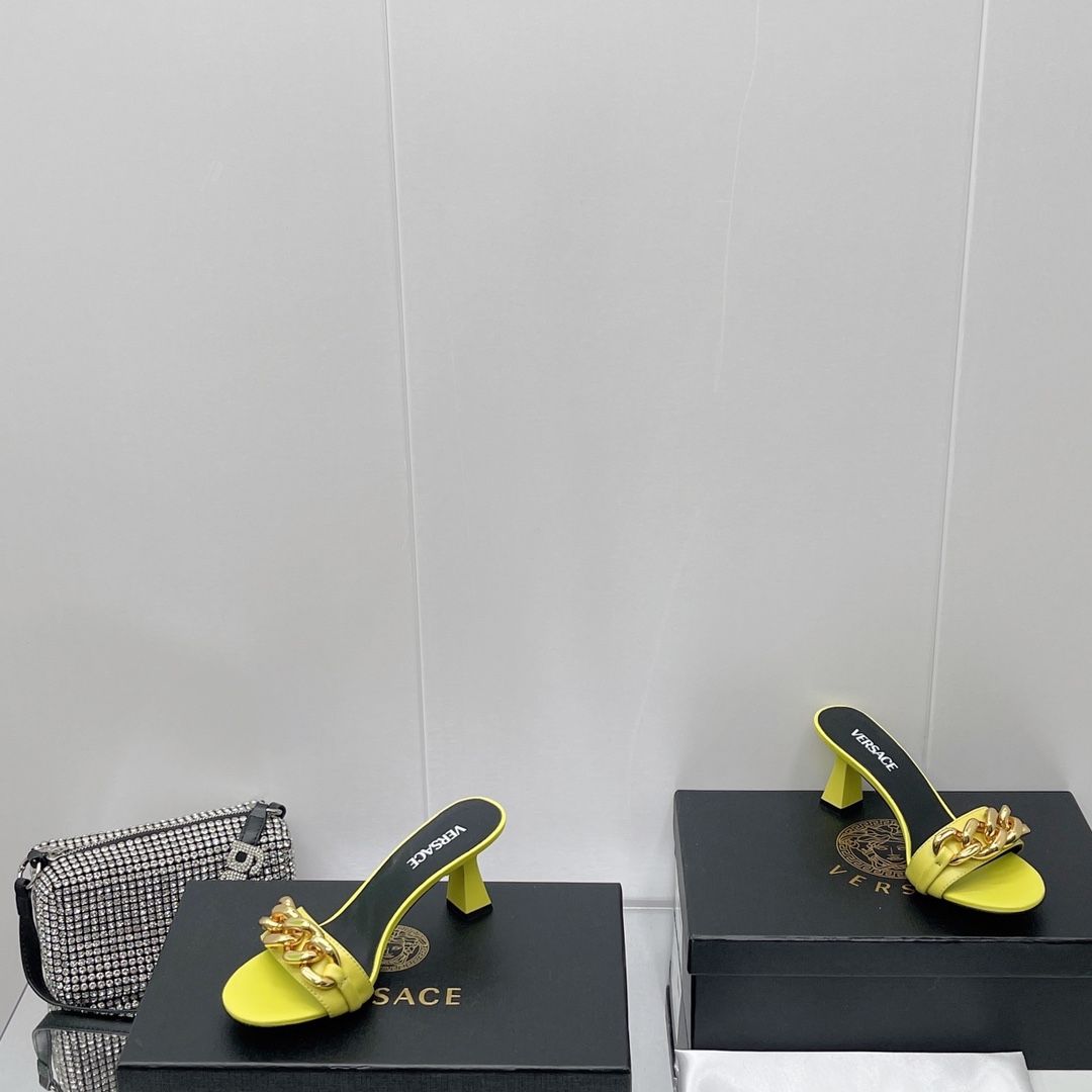 Versace Chain Mid-Heel Sandals— Heel height：70mm - DopestKickz