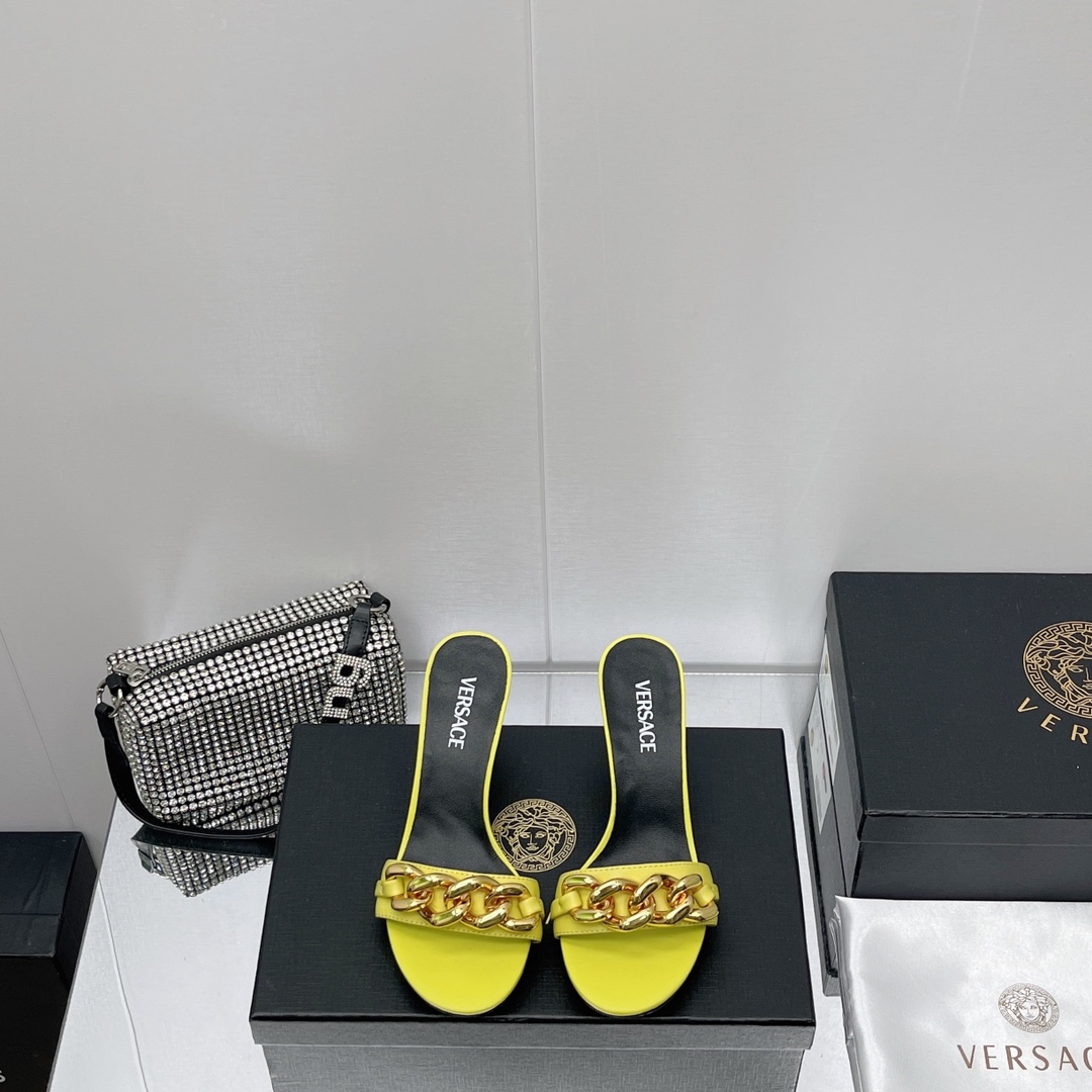 Versace Chain Mid-Heel Sandals— Heel height：70mm - DopestKickz
