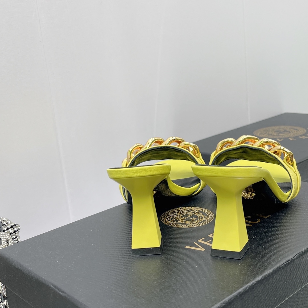 Versace Chain Mid-Heel Sandals— Heel height：70mm - DopestKickz