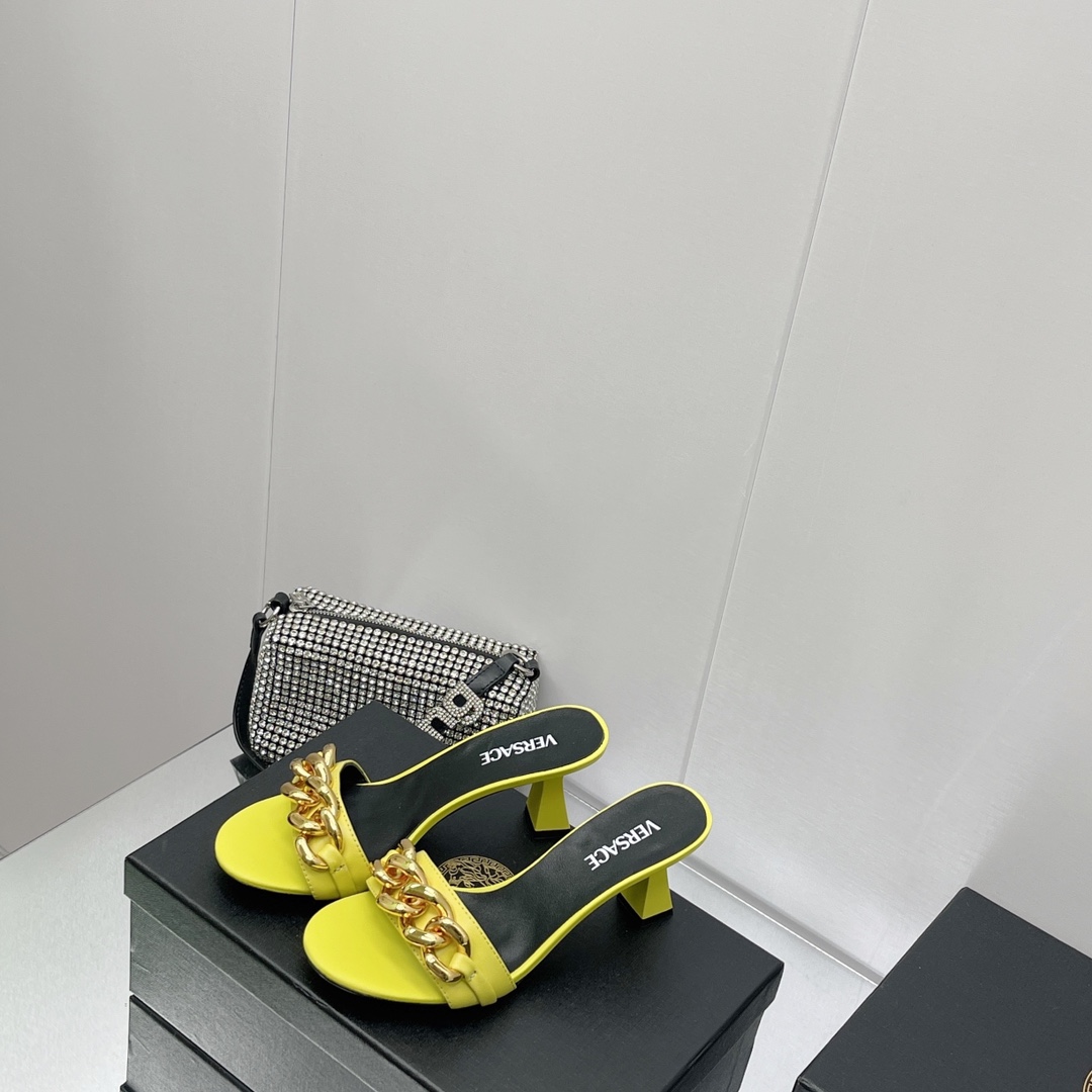 Versace Chain Mid-Heel Sandals— Heel height：70mm - DopestKickz