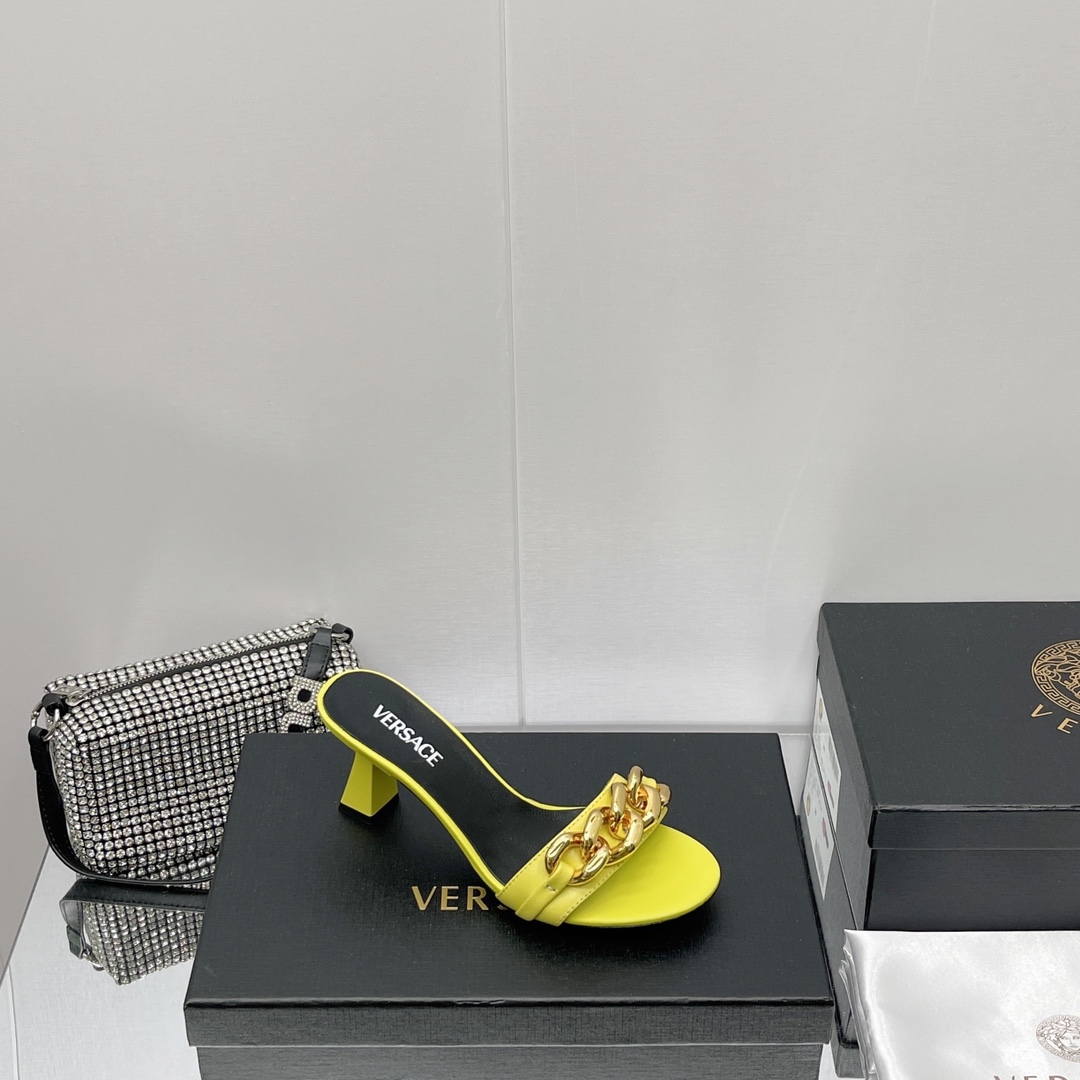Versace Chain Mid-Heel Sandals— Heel height：70mm - DopestKickz