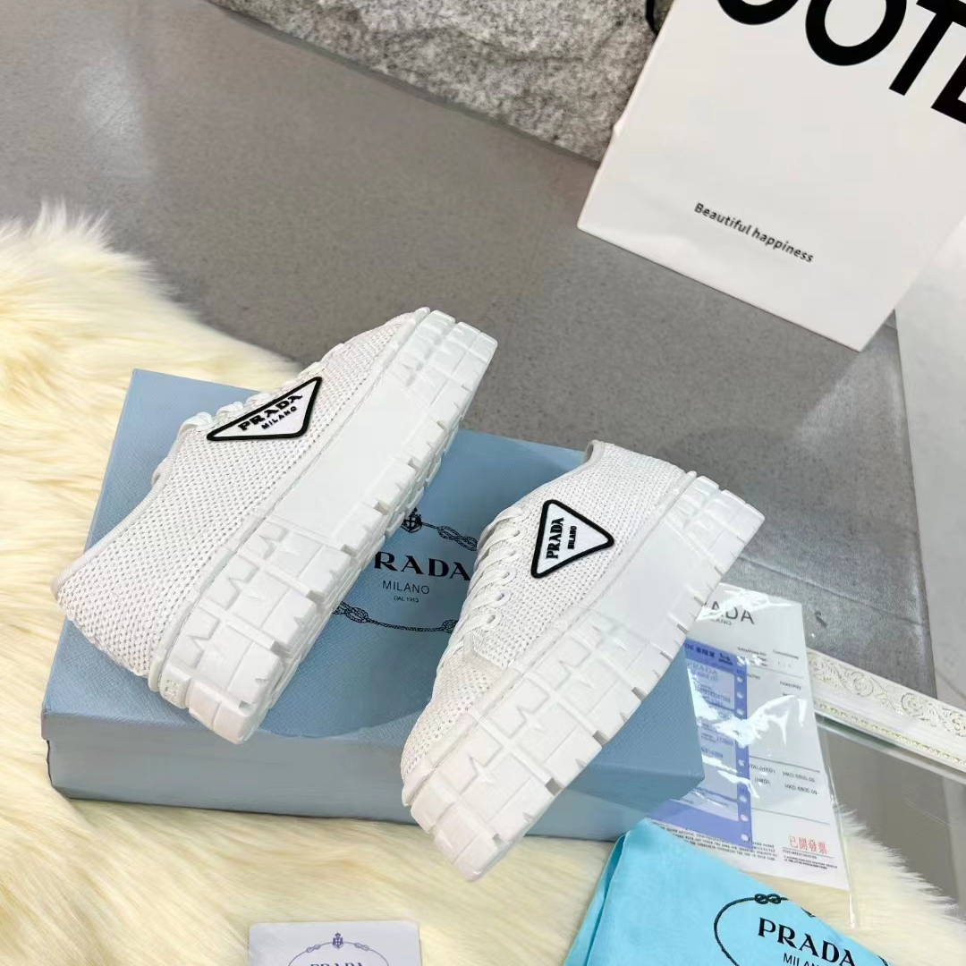 Prada Double Wheel Sequin sneakers - DopestKickz