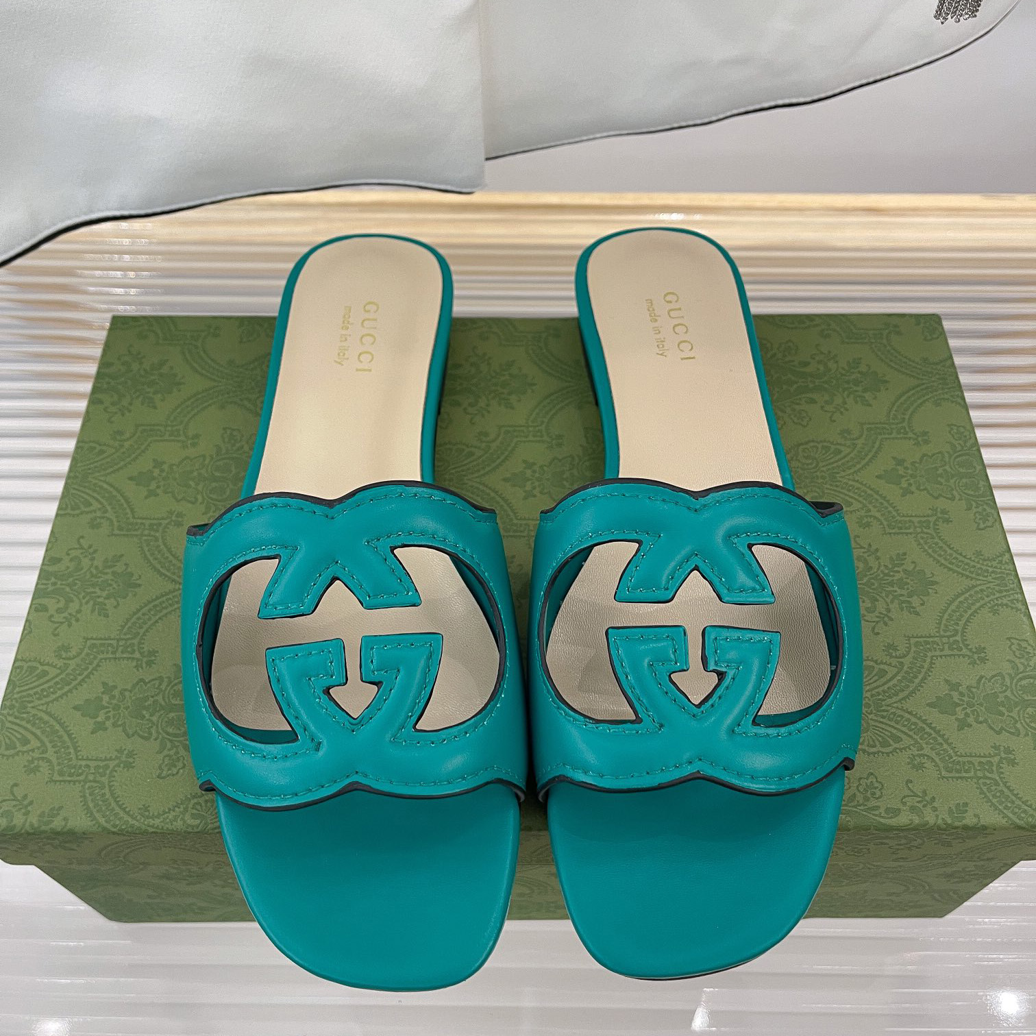 Gucci Women's Interlocking G Cut-Out Slide Sandal - DopestKickz