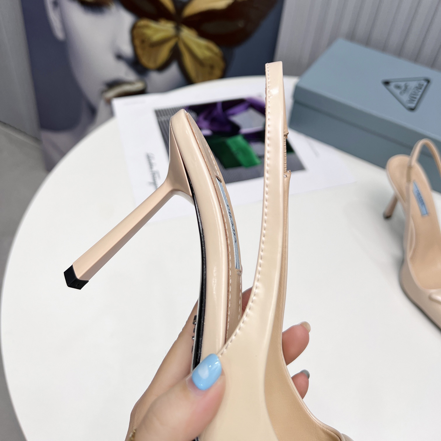 Prada Brushed Leather Slingback Pumps  - DopestKickz