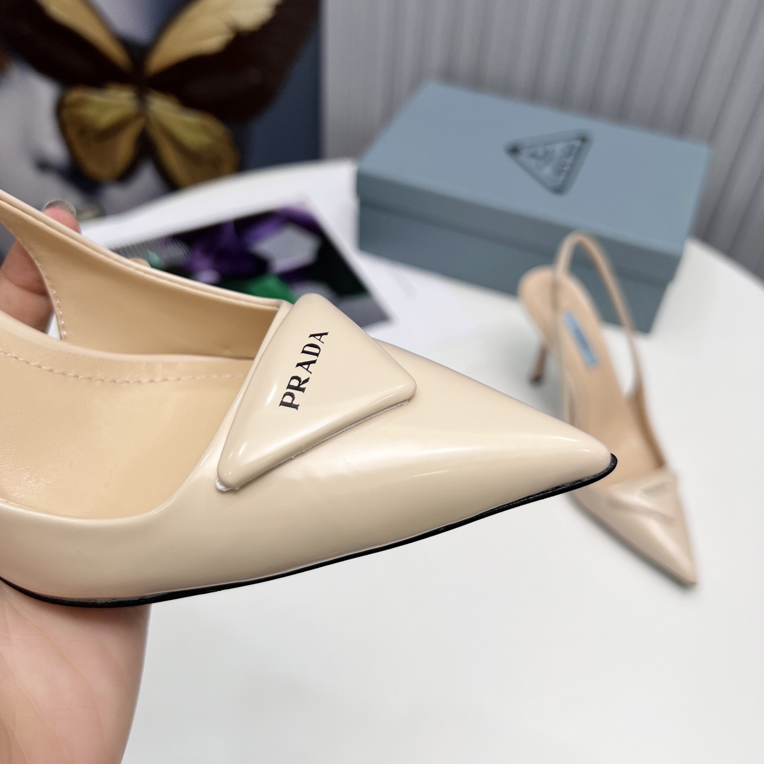 Prada Brushed Leather Slingback Pumps  - DopestKickz