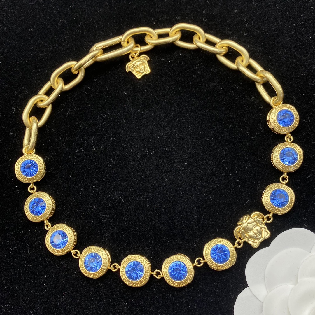 Versace  La Medusa Rhinestone Necklace - DopestKickz