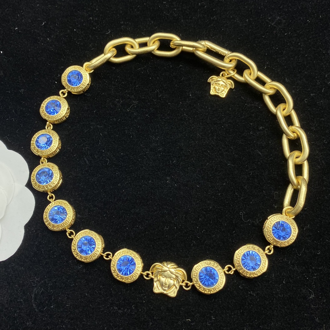 Versace  La Medusa Rhinestone Necklace - DopestKickz