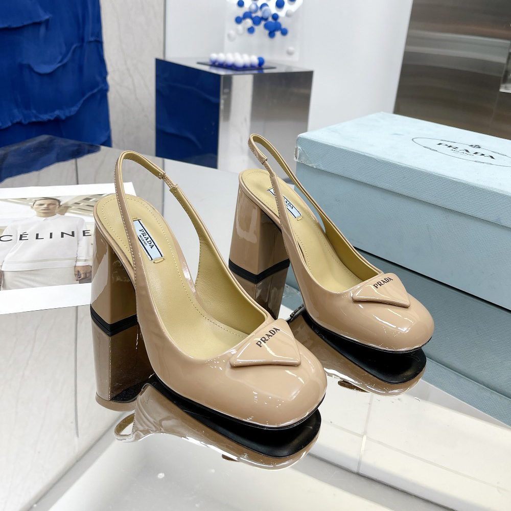 Prada Patent Leather Sling-Back Pumps - DopestKickz