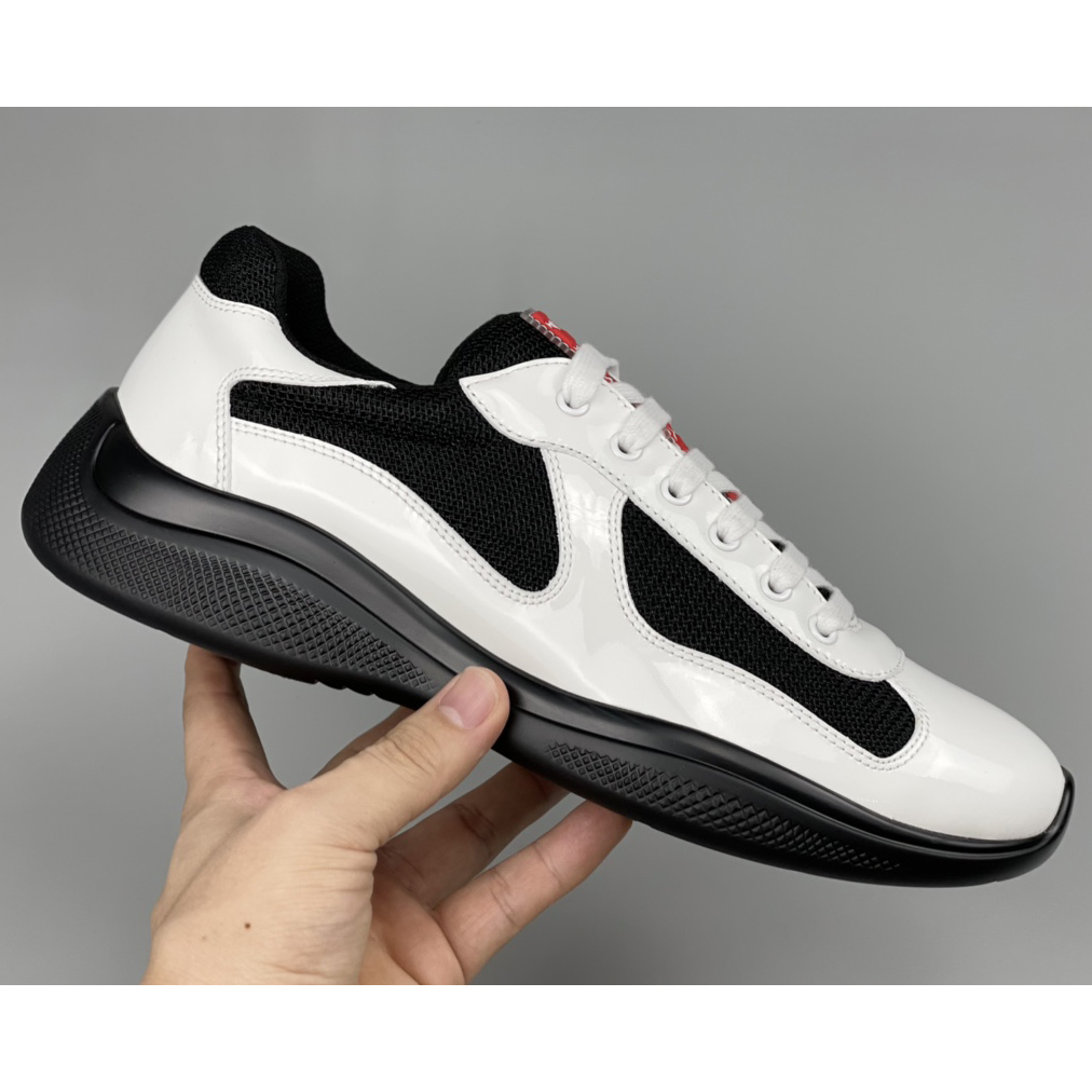 Prada Male America's Cup Sneaker In Black/White - DopestKickz