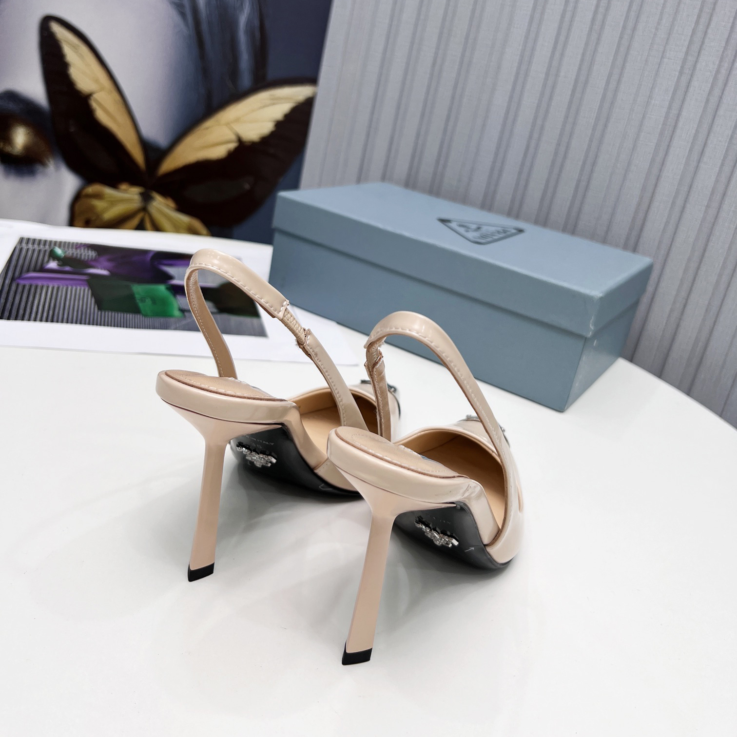 Prada Brushed Leather Slingback Pumps  - DopestKickz
