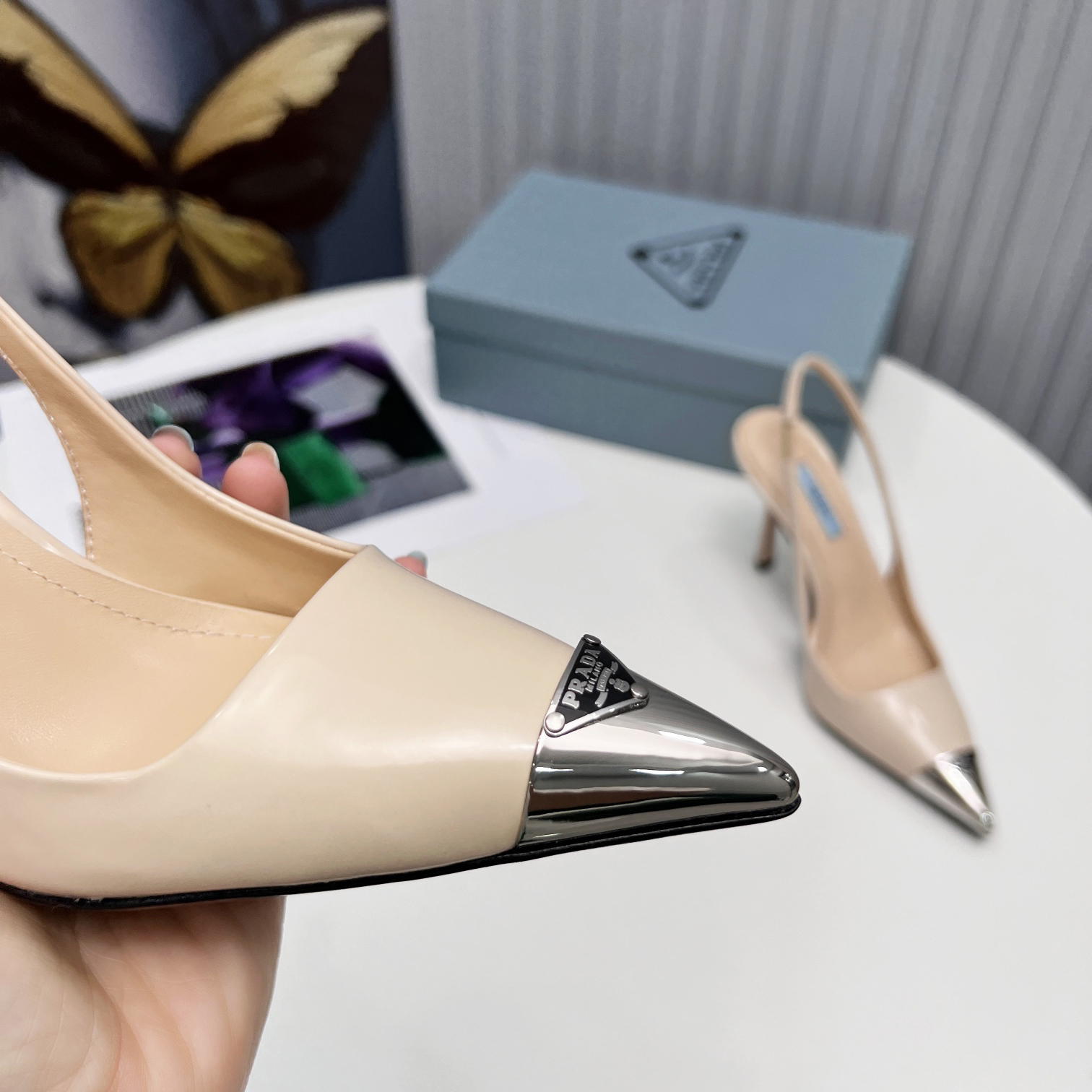 Prada Brushed Leather Slingback Pumps  - DopestKickz