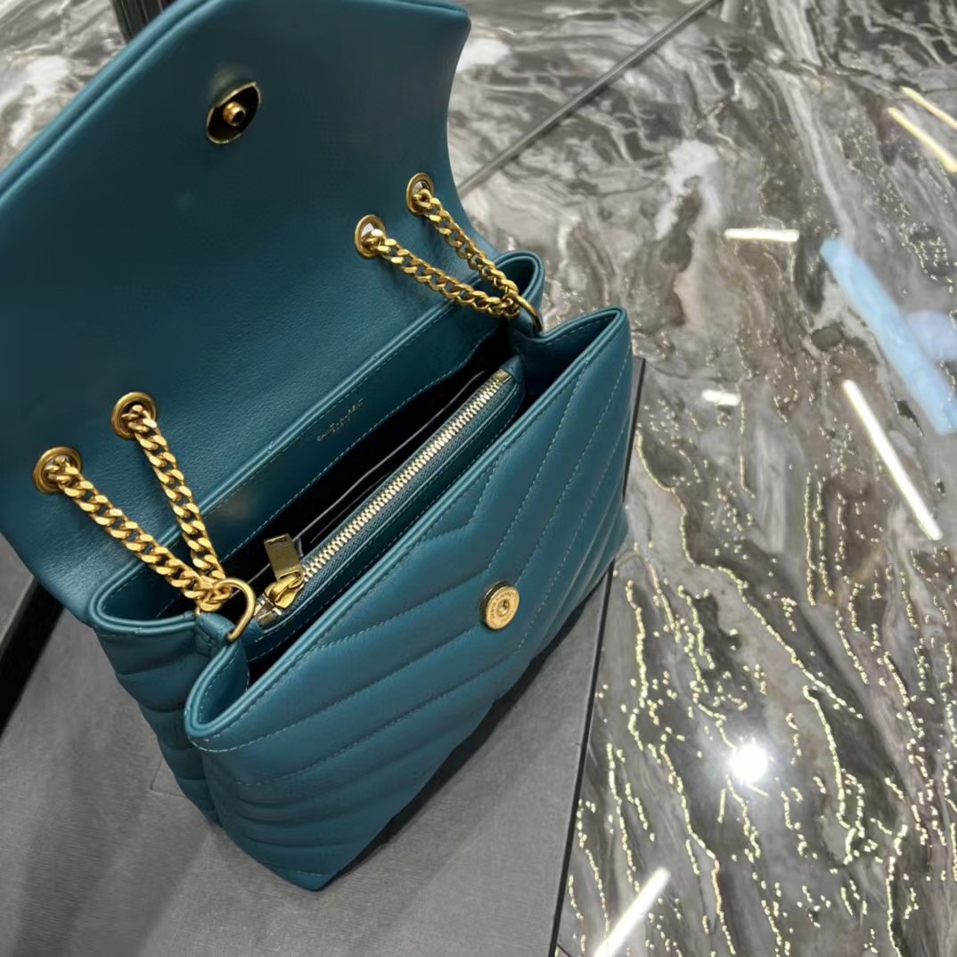 Saint Laurent Loulou Small Chain Bag In Matelasse ''Y'' Leather(23-17-9cm) - DopestKickz