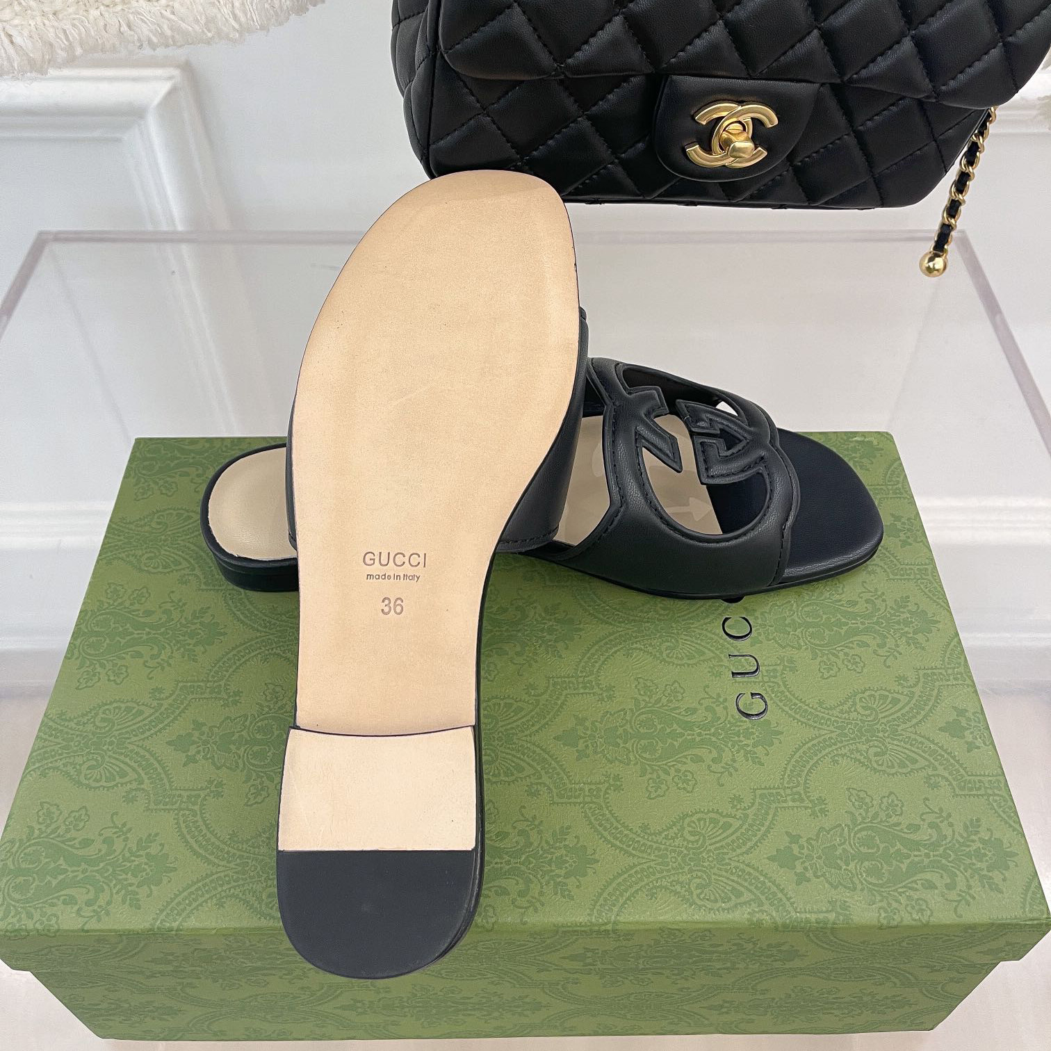 Gucci Women's Interlocking G Cut-Out Slide Sandal - DopestKickz