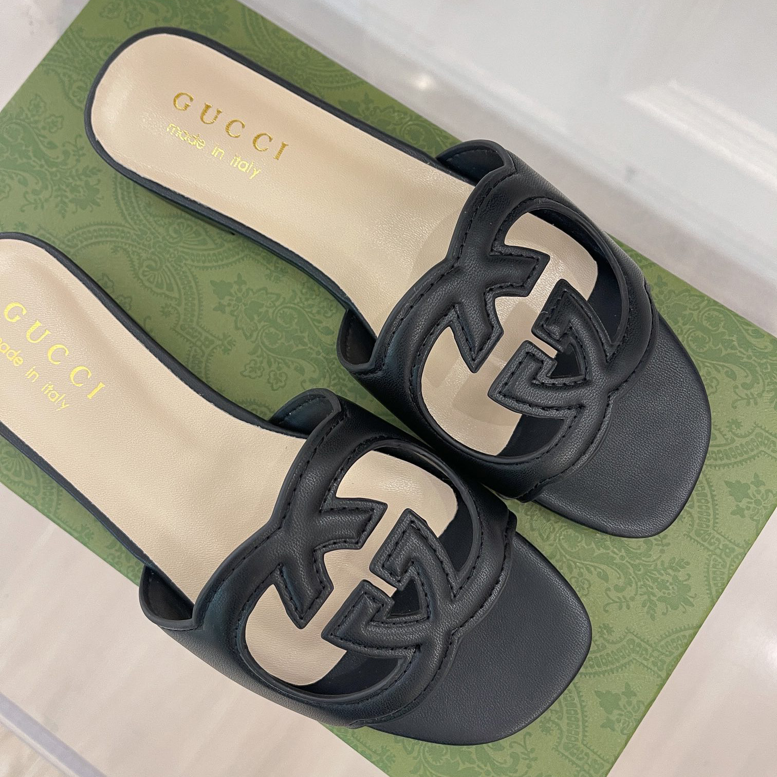 Gucci Women's Interlocking G Cut-Out Slide Sandal - DopestKickz