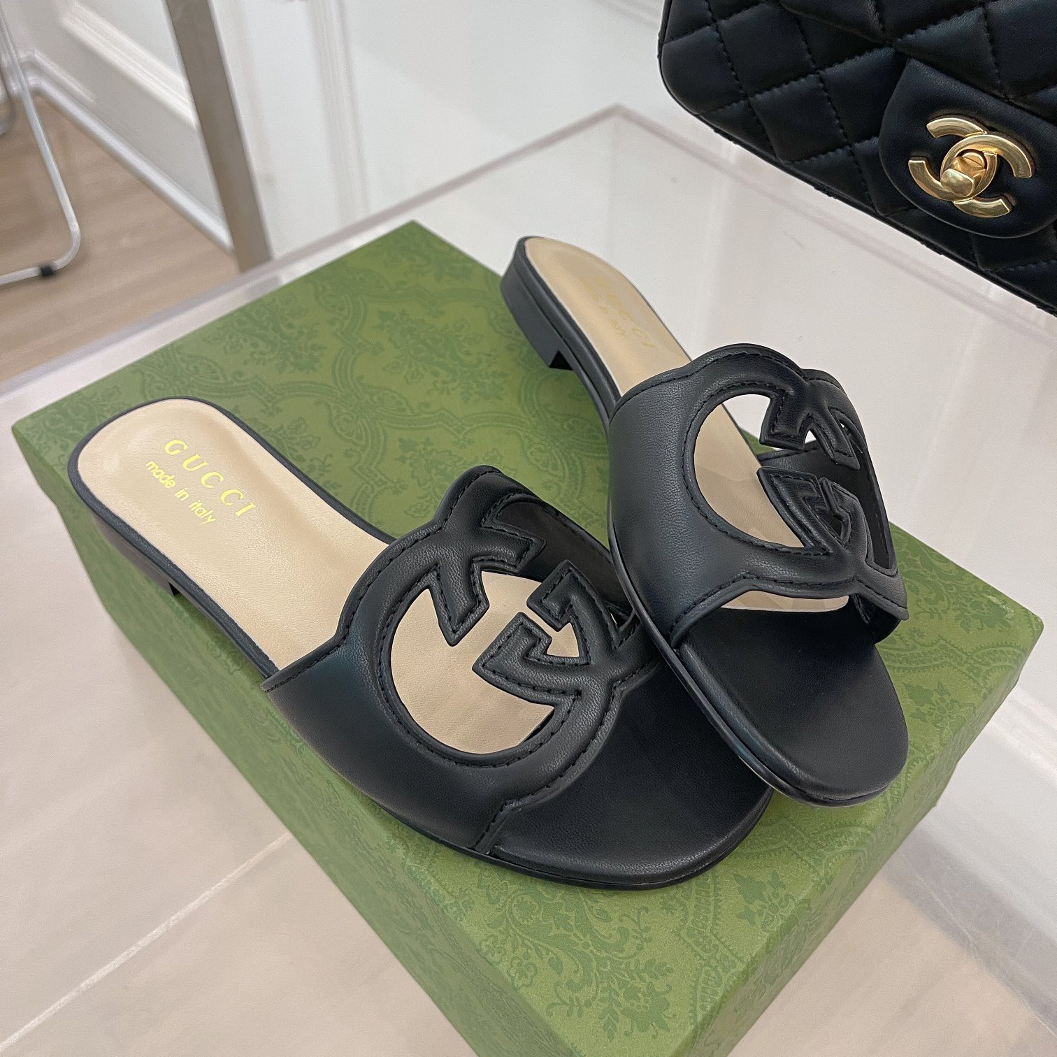 Gucci Women's Interlocking G Cut-Out Slide Sandal - DopestKickz