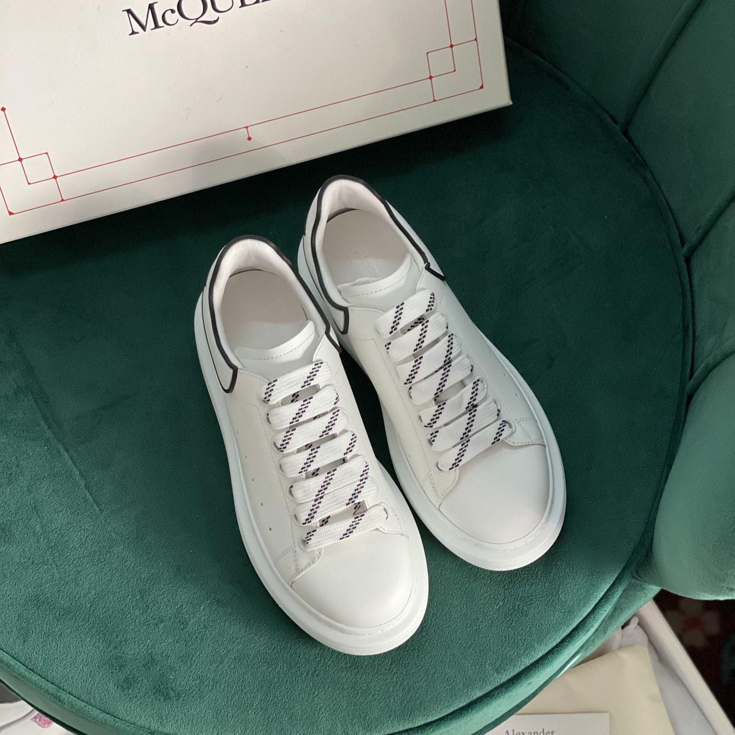 Alexander Mqueen Oversized Sneaker In White/Black - DopestKickz