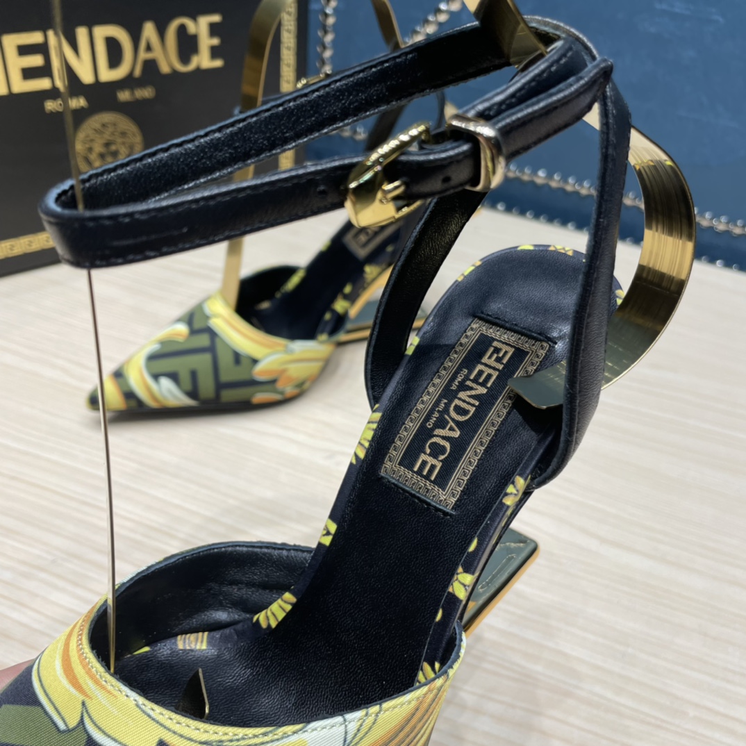 Fendi x Versace Fendace Printed Silk High-Heeled Slingbacks - DopestKickz